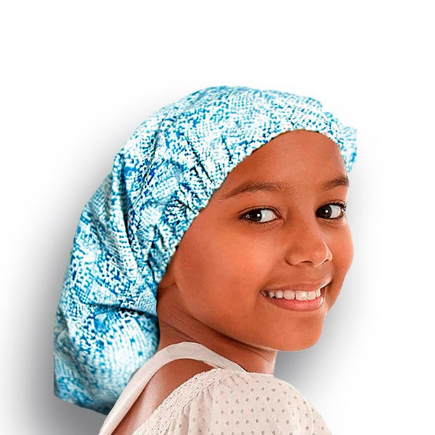 Small Satin-lined Beanie Shower Cap for Short Hair and Children